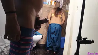 Indian Couple Fucks Hard in the Bathroom for a Creampie