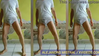 Mature Jock Shows Off Muscular Body in Wet Underwear