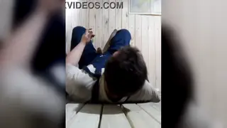 European Guy Splashes His Own Face With Cum