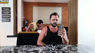 Muscular Brazilian Studs Swap Oral in a Bareback Threesome