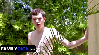 Stepdad and Stepson Share a Twink in a Bareback Threesome
