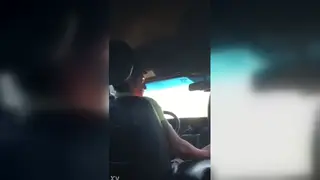 Guy Strokes His Cock in Car While Driver Watches
