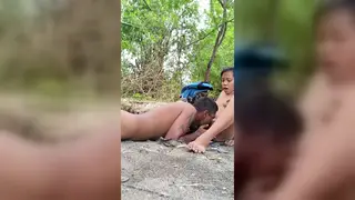 Nudist Couple Fucks on Philippine Beach After Public Tease