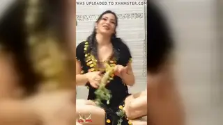 Busty Arab MILF Teases with a Kitchen Handjob