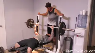 Stepdad Coaches Guy Through Gym Sex