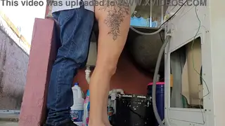 Tattooed Latina Milf Fucks Repairman Outdoors While Husband Away