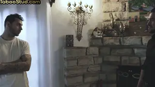 Tattooed Stepbrothers Bareback with Blowjob and Handjob
