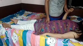 Busty Asian Nanny Seduces Her Boyfriend in Missionary