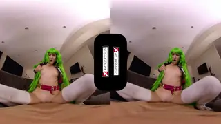 Blonde Cosplay Teen Squirts Hard in VR POV