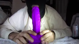 Guy Rides a Massive Toy After a Blowjob