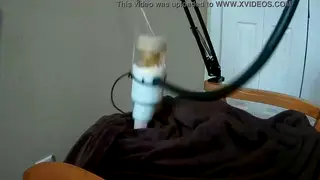 Bound Guy Rides a Desk-Mounted Machine in a Kinky Office Session