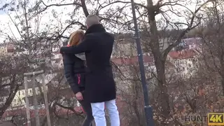 Petite Redhead Accepts Cash for a POV Blowjob