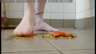 Curvy European Woman Explores Foot Fetish Solo
