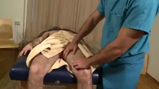 Muscular Doctor Gives His Stepdad a Clinical Blowjob