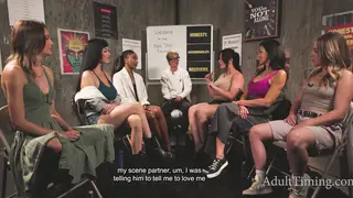 Busty Blonde MILFs Share Lesbian Kisses After Wild Orgy