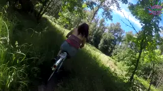 Tattooed Redhead Latina Swallows Cum in the Woods