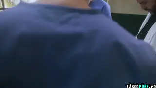 Pregnant Brunette Endures Rough Hospital Gangbang by Nurses
