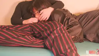 Latina Stepmom and Stepson Share Couch for Blowjob and Creampie