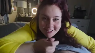 Redhead Deepthroats and Worships Feet Before Hard Fuck