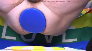 Mature Bear Stretches Hole with Massive Butt Plug