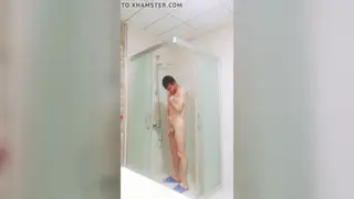Muscular Middle Eastern Hunk Shows Off in the Sauna Shower