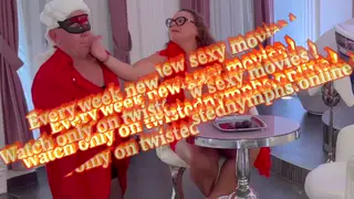 Ebony Dominatrix Commands an Older Sub in a Bondage Bedroom