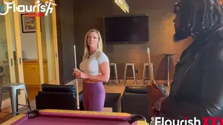 Inked Blonde Teen Takes Two Cocks Poolside