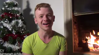 Euro Twink in Elf Uniform Sucks Cock for Christmas