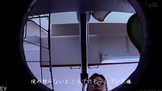 Busty Japanese Wife Takes Cumshot While Husband Watches Nearby