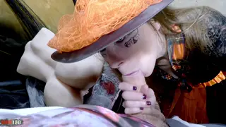 Curvy European MILF Rides in Witch and Rabbit Costumes
