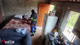 Hairy Latino Bear Pounds Neighbor Bareback in Uniform