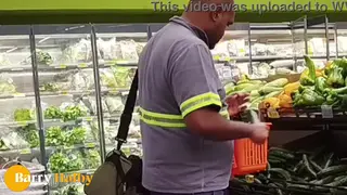 Latino Twink Sucks Black Stud Bareback in Supermarket Bathroom
