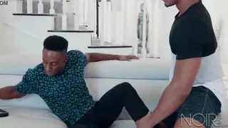 Muscular Ebony Stud Services Straight Guy's Massive BBC