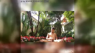 Latino Twink Jerks Off Outside Until He Cums
