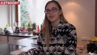 Shy European Teen Explores Her Body During Casting