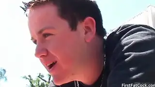 Guy Swallows Cock Before Taking It Deep