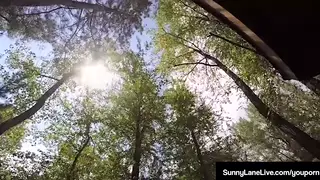 Blonde MILF Fingers Her Wet Pussy Outdoors in POV