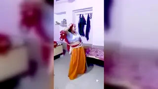 Indian Model Twirls in Traditional Blouse and Petticoat