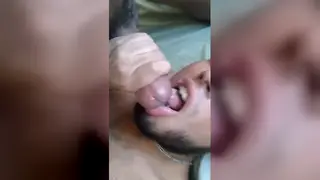Guy Takes a Big Cock Deep Before a Messy Facial