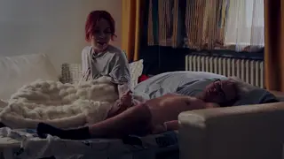 Redhead Stepmom Gives Stepson a Bedroom Facial