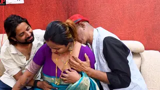 Indian Stepfamily Threesome Blends Oral and Rough Play