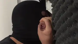 European Hunk Swallows Load at Gloryhole