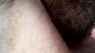Hairy Bear Strokes Outdoors Until Facial Finish