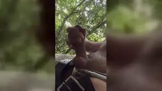 Hairy Bear Takes a Handjob Outdoors in His Car