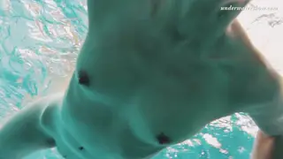 Petite European Teen Pisses and Plays Underwater in Pool