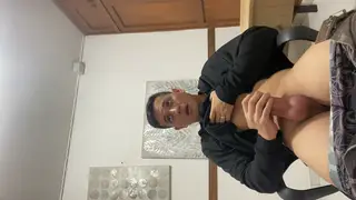Latino Twink Strokes His Uncut Cock During a Massage