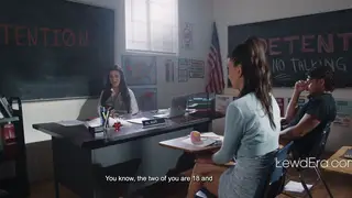 Teacher Watches Student Get Handjob in Classroom Detention