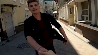European Stud Strokes Himself Bare Under Open Sky