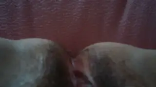 Mature Hairy Woman Fingers Herself to Wet Orgasm