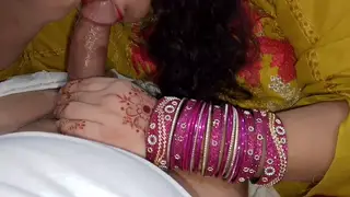 Indian Daughter-in-Law Takes Older Man in Stockings